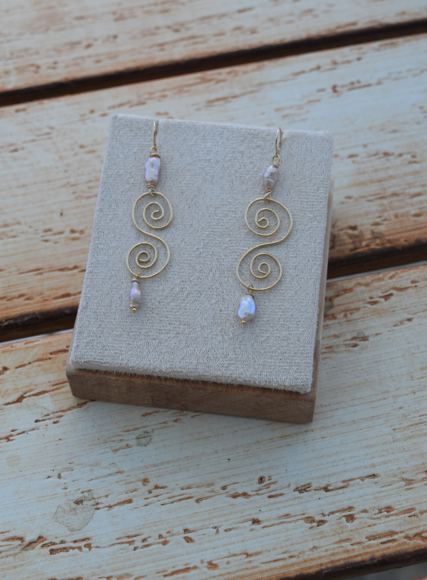 Swirls & Pearls Earrings