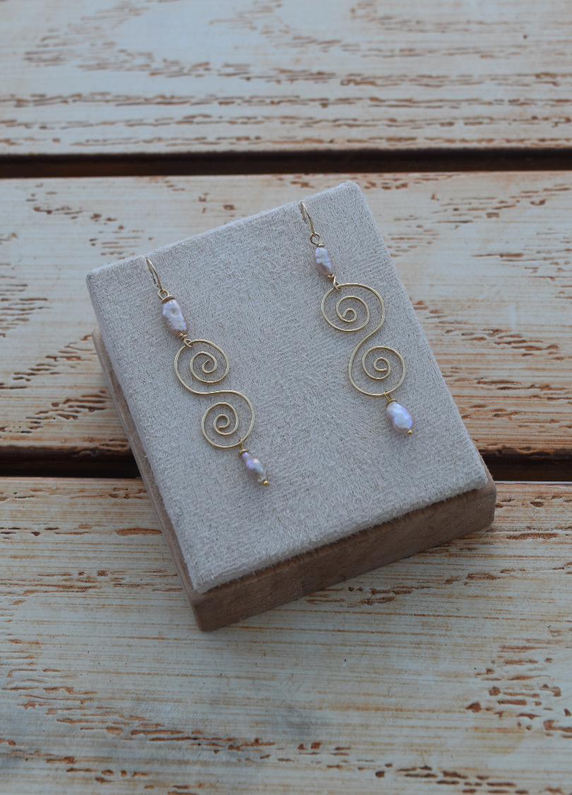 Swirls & Pearls Earrings